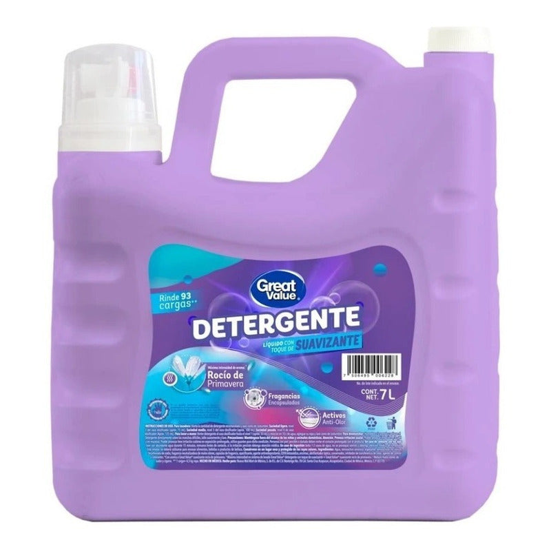 Detergente Líquido Great Value Rocío De Primavera 7 L