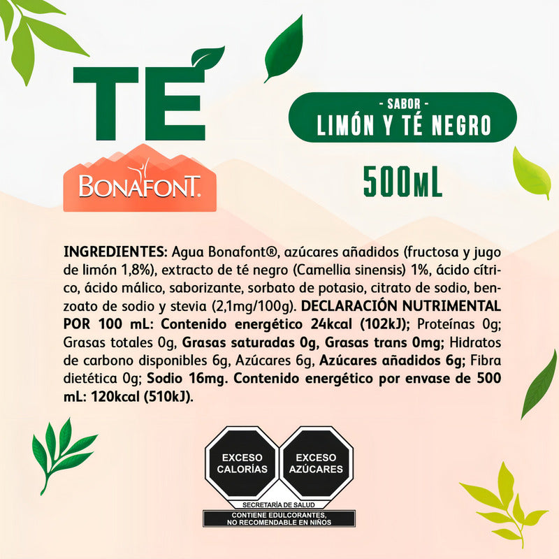 Té Negro Bonafont Sabor Limón 500ml