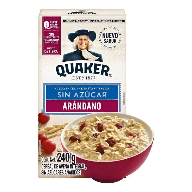 Avena Quaker Instant Arándano Sin Azucar 240g (2cajas)