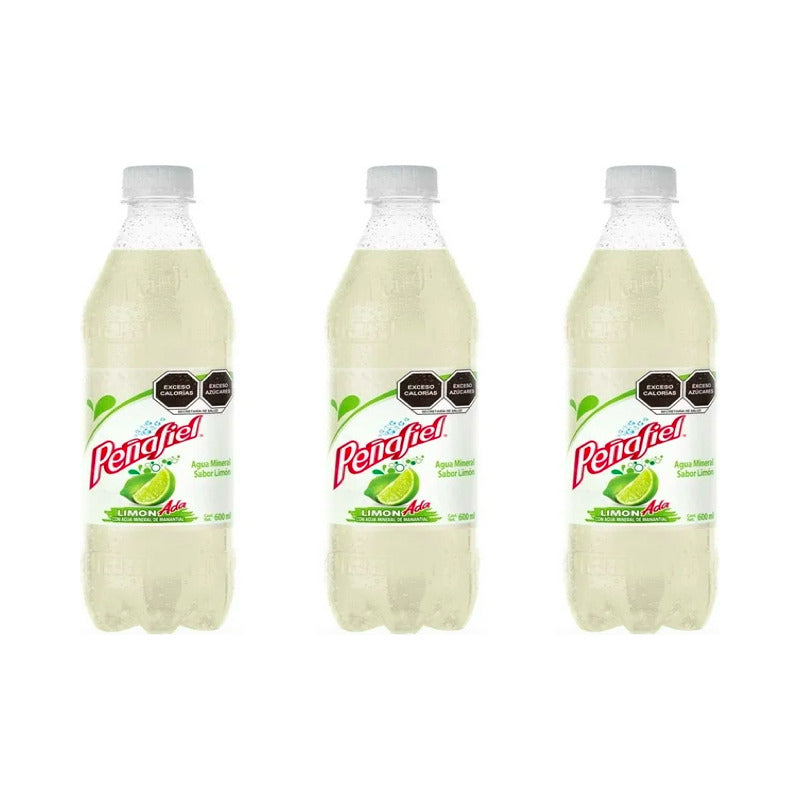 Agua Mineral Peñafiel Adas Sabor Limonada 3 Piezas De 600 Ml