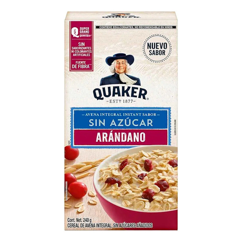 Avena Quaker Instantanea Sin Azucar Arándano 240g (2cajas)