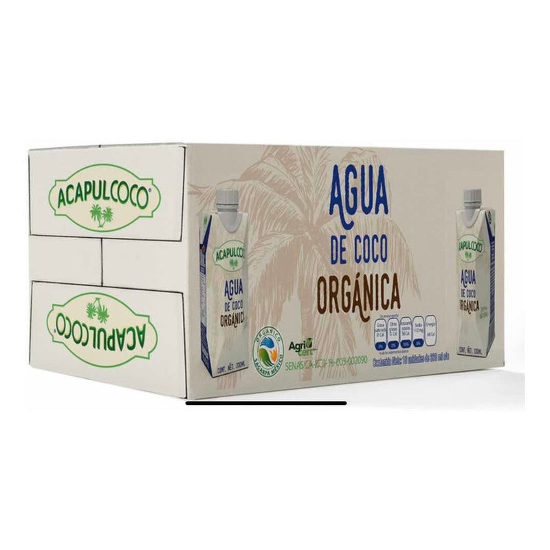 Agua De Coco Orgánica De 330ml (18piezas)