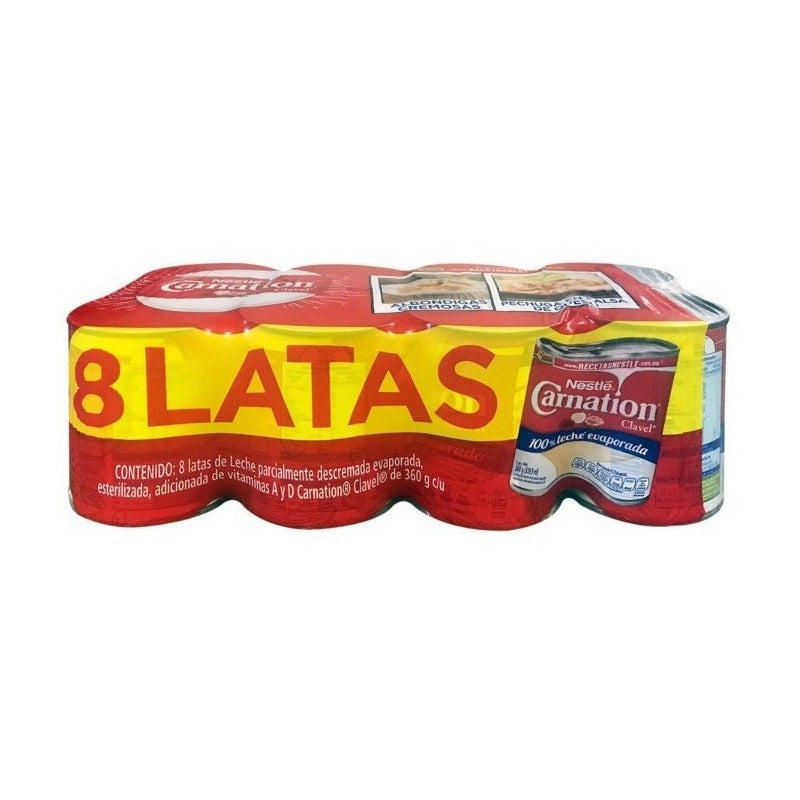 Leche Evaporada Carnation Clavel Nestlé De 360g (8piezas)