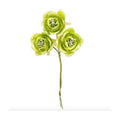 Ramo Rosas De Papel Fina Color Verde X3 De 15cm 6 Piezas Verde