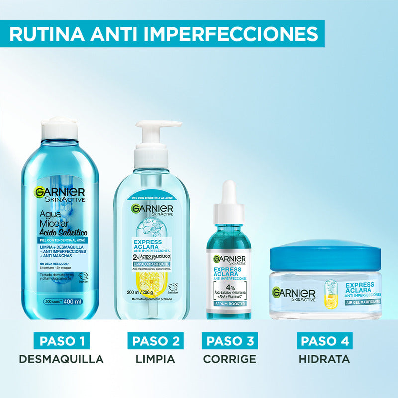 Sérum Anti Imperfecciones Garnier Express Aclara, Con Concentrado De Vitamina C, Ácido Salicílico Y Niacinamida Que Reduce Manchas En Piel Grasa 30 Ml Día/noche