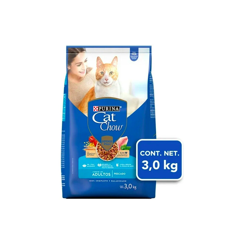 Cat Chow Adulto Sabor Pescado 3 Piezas De 3kg