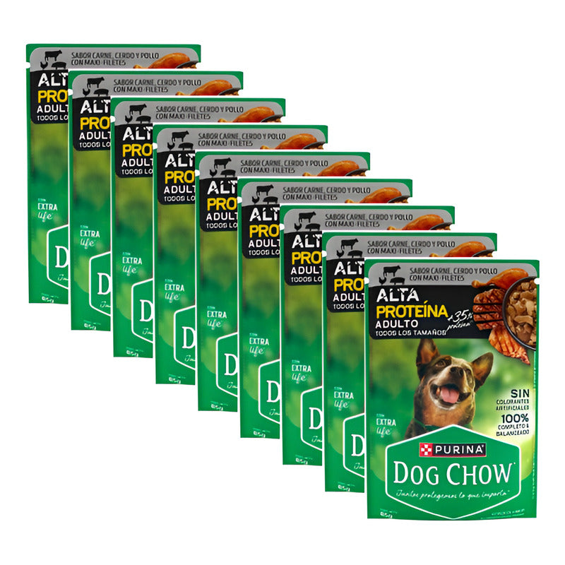 Alimento Para Perro Purina Dog Chow Alta Proteina 9pz De 85g
