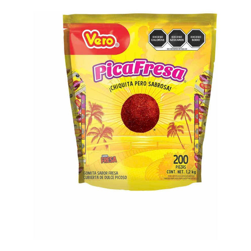 Gomitas Confitadas Pica Fresa Dulces Vero 200 Pzas
