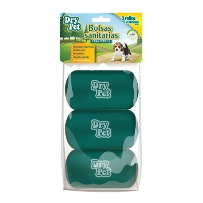 Bolsas Sanitarias Dry Pet 3 Paq Con 60 Pz C/u