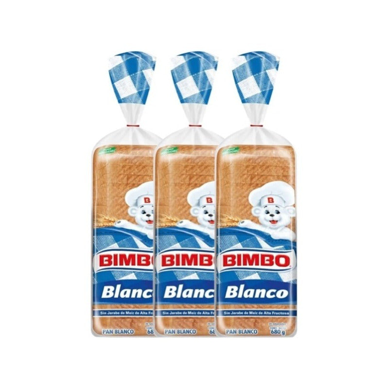 Pan Blanco Bimbo 680g (3 Panes)