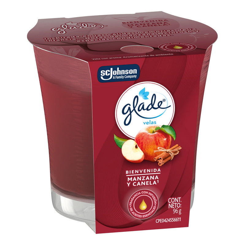 Glade Ambientador Vela Manzana Y Canela, 96gr