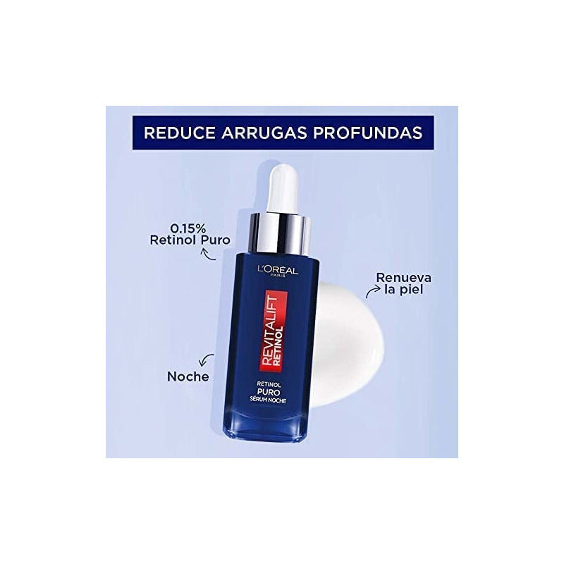 Sérum Facial Nocturno Revitalift Con Retinol Puro Antirrugas Com 30ml L'oréal Todo Tipo De Piel Noche
