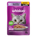 Pack X24 Sobres Alimento De Gato Whiskas Soufflé Salmón Y Pescado