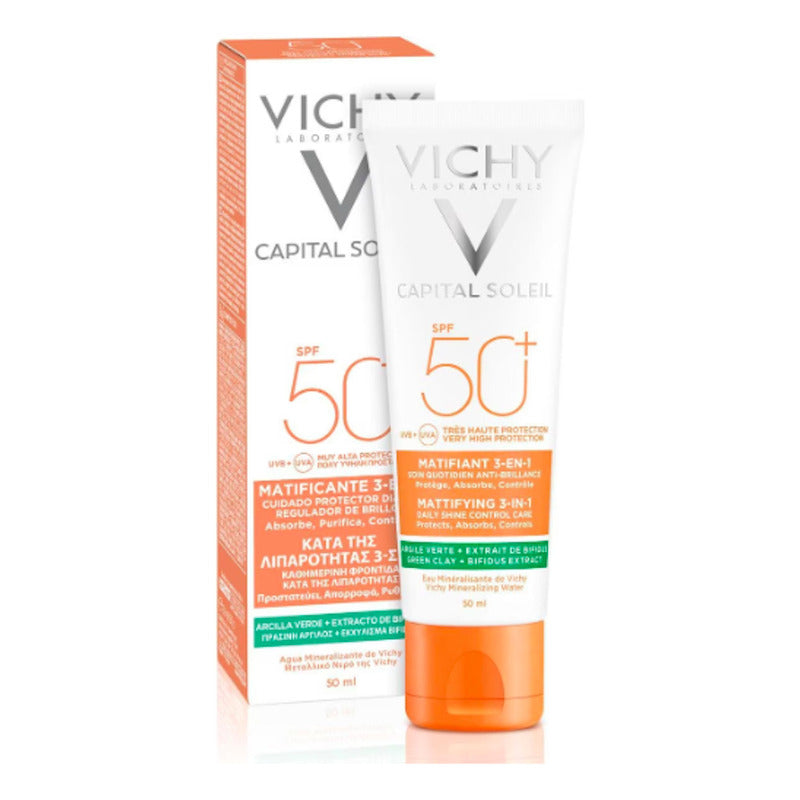 Protector Solar Fps 50+ Matificante 3 En 1 Vichy