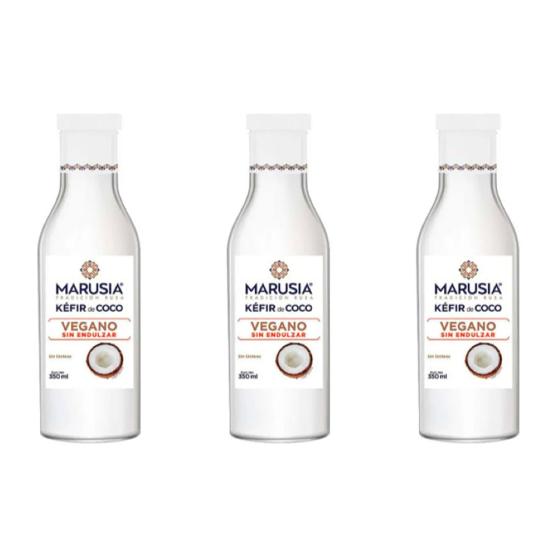 Kefir Marusia Vegano Sabor Coco Sin Azucar 3 Piezas De 350ml