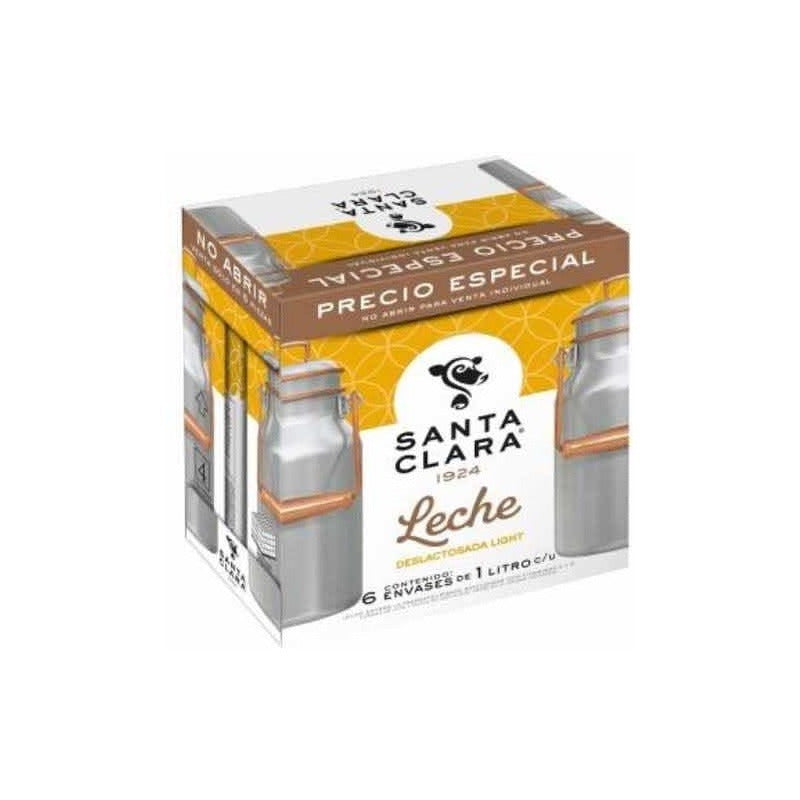 Leche Santa Clara Deslactosada Ligth 6 Pzas De 1 Lt Ts