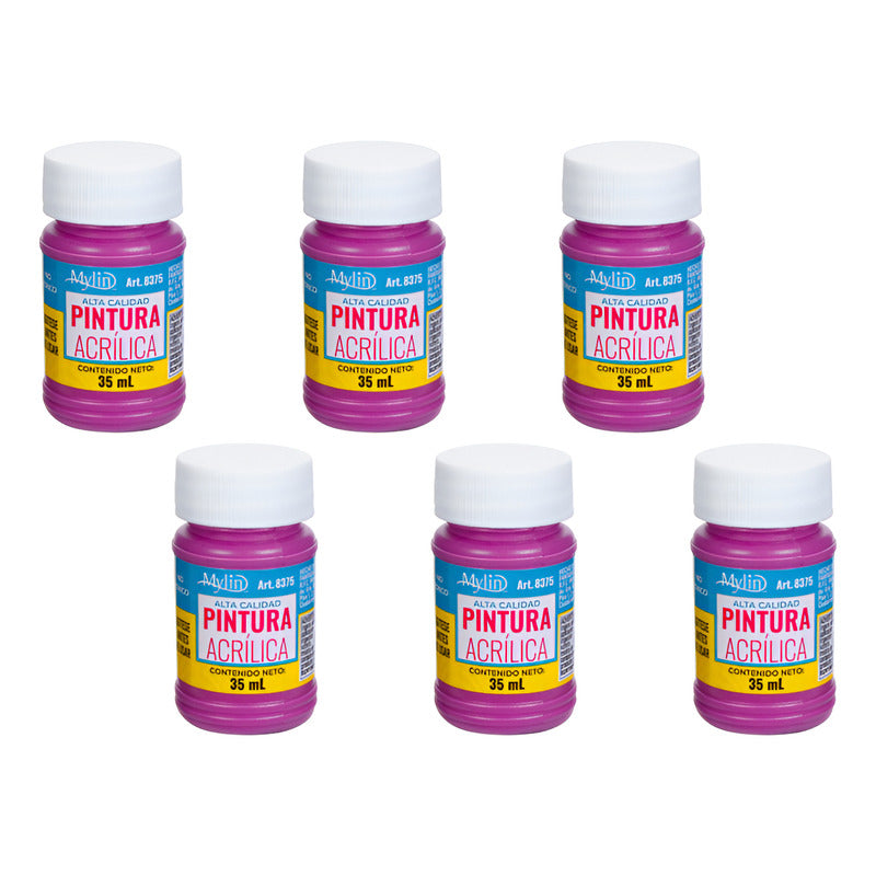 Pintura Acrílica Alta Calidad Color Uva 6 Pz De 35ml Uva