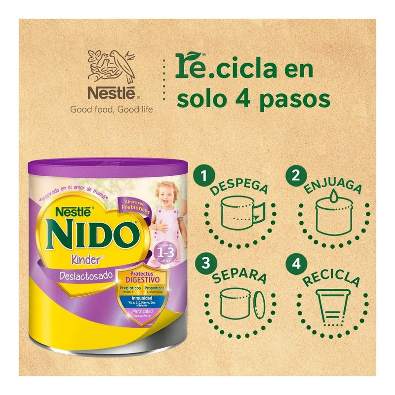 Alimento Para Niños De Corta Edad Nido Kinder 1+ Deslactosado 1.5kg