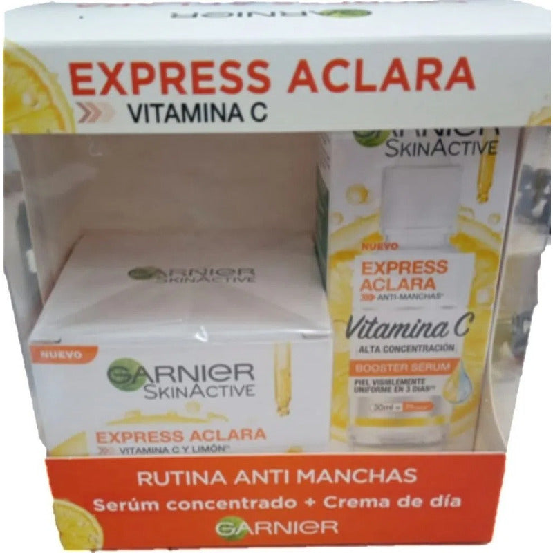 Crema Y Sérum Facial Garnier Express Aclara Anti Manchas 2pz