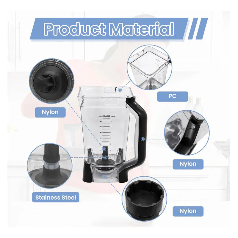 Vaso Compatible Con Ninja Licuadora 72 Oz Bl660/ Bl770/ Bl740/ Bl780