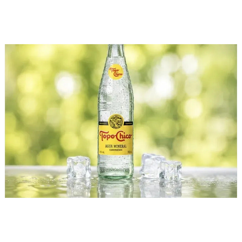 Caja Con 24 Agua Mineral Topo Chico 355ml De Vidrio