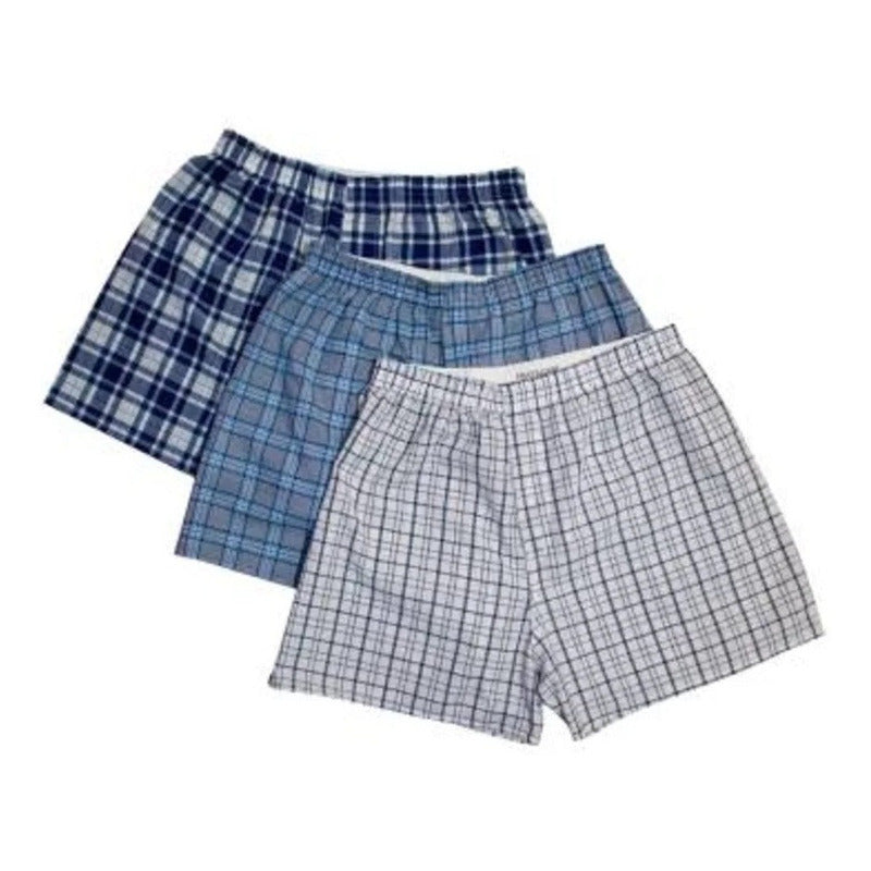Bóxer Fol Talla M Clásico Cuadros Plano 3 Piezas