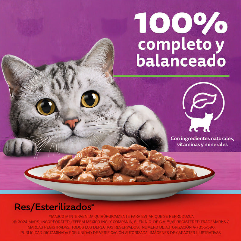 Whiskas Sobres Gato Adulto Esterilizado Res (24 Sobres)