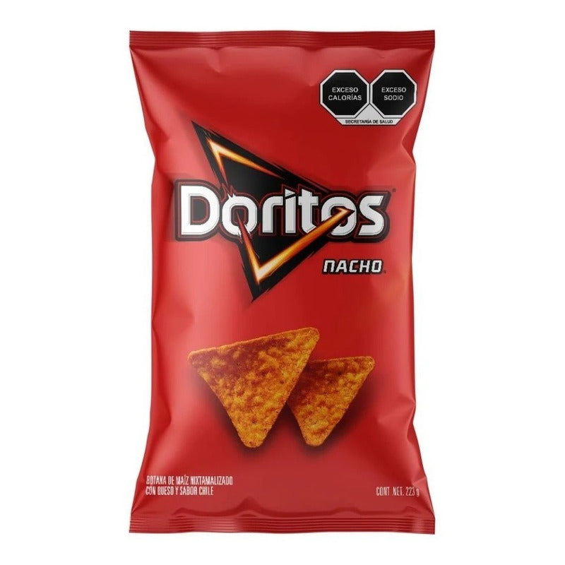 Botana Doritos Nacho Con Queso Y Sabor A Chile 223g 10pzas