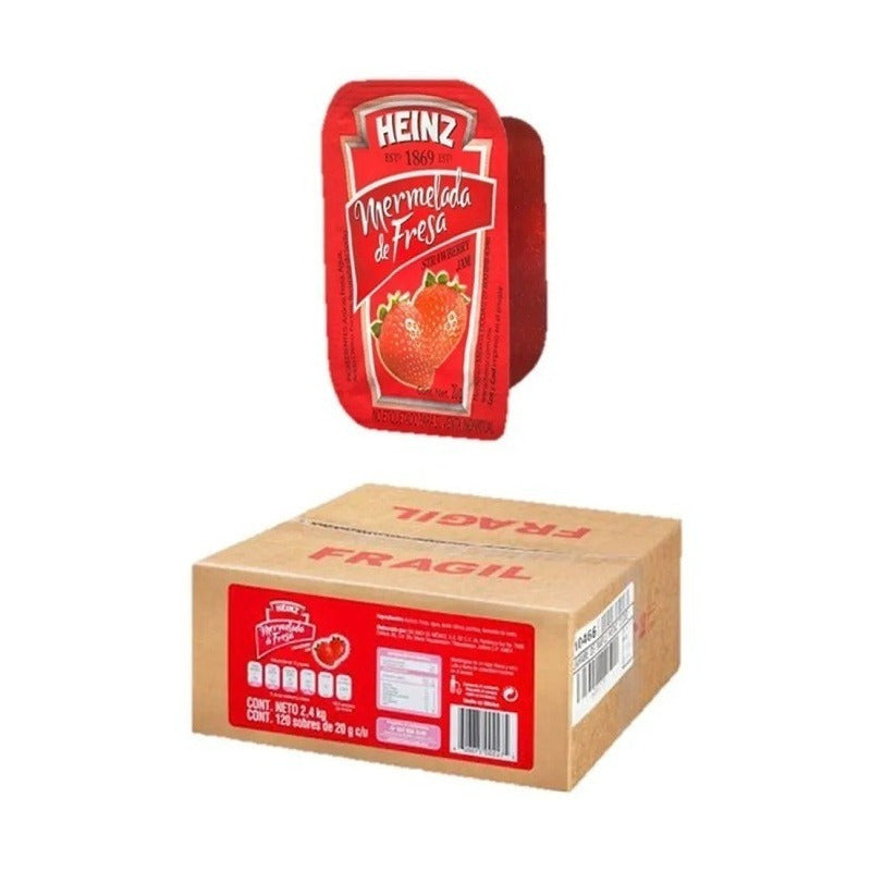 Mermelada De Fresa Heinz 120 Blisters De 20g C/u (2.4 Kg)