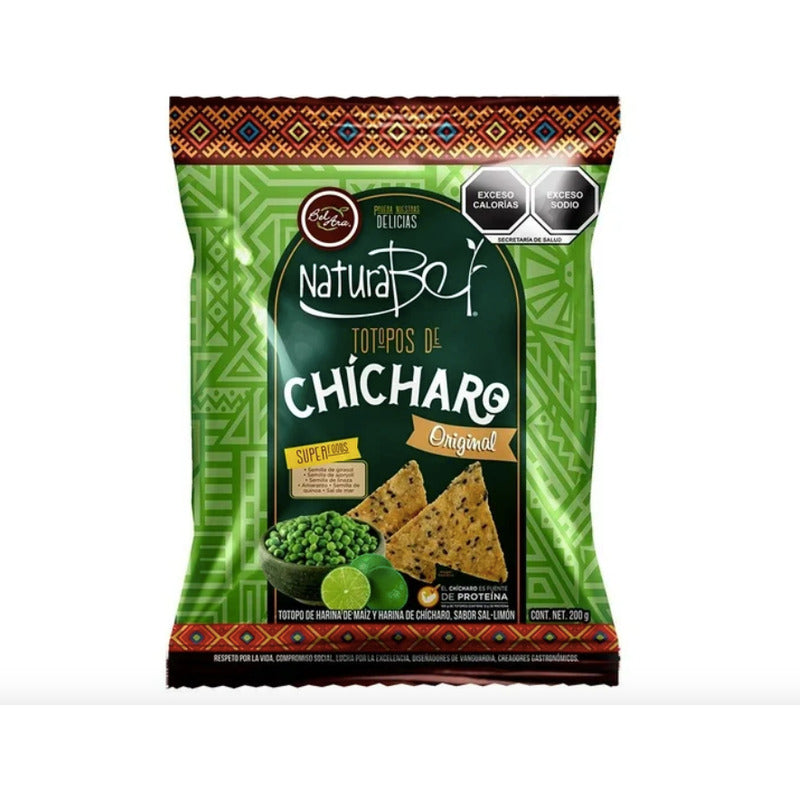 Totopos De Maiz Y Chicharo Bel Ara Natura 6 Piezas De 200gr