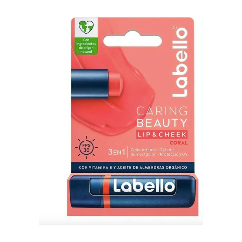 Balsamo Labial Labello Caring Beauty Coral 1 Pieza De 4.8gr