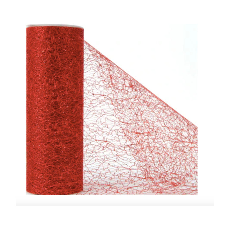 Encaje Con Diamantina Color Rojo 3 Carretes De 15cm X 5m Rojo