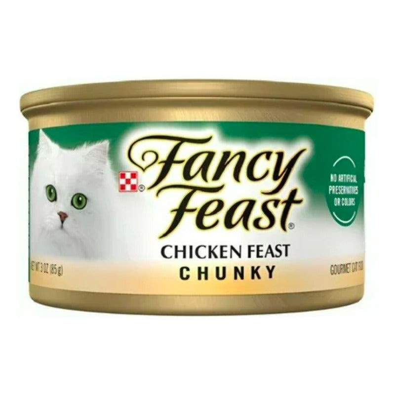 Alimento Para Gato Fancy Feast Chunky Pollo 3 Pzas De 85g