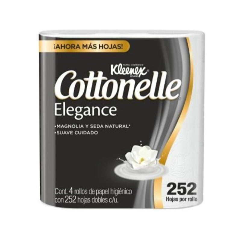 Papel Cottonelle Elegance 4 Rollos 252 Hojas (4 Paquetes)