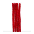 Limpia Pipas Chenille Metalica Color Rojo De 30cm 48pz