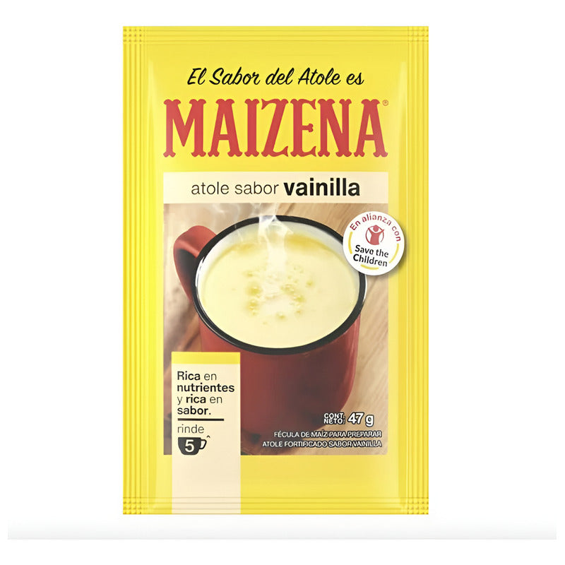 Fécula De Maíz Maizena Atole Sabor Vainilla 9 Piezas De 47gr