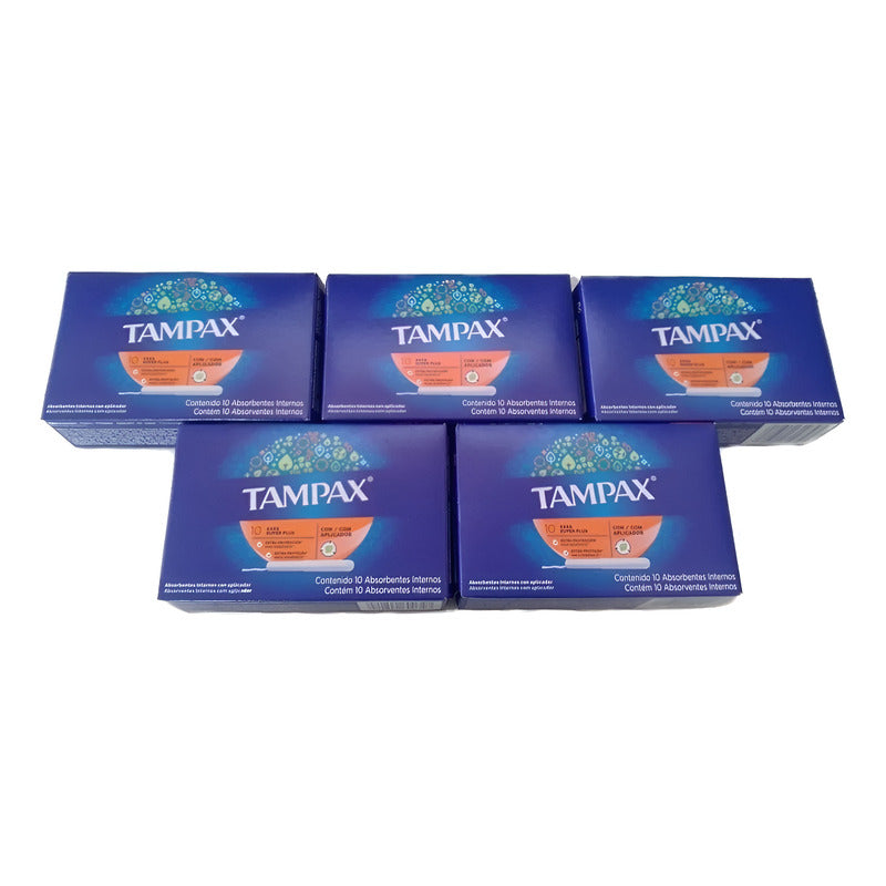 Tampones Tampax Súper Plus Con Aplicador 50 Pzas