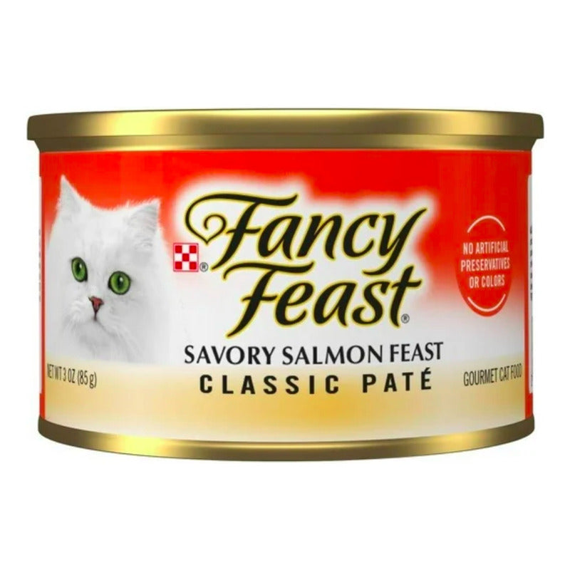 Alimento P/ Gato Fancy Feast Classic Pate Salmón 6 Pz De 85g