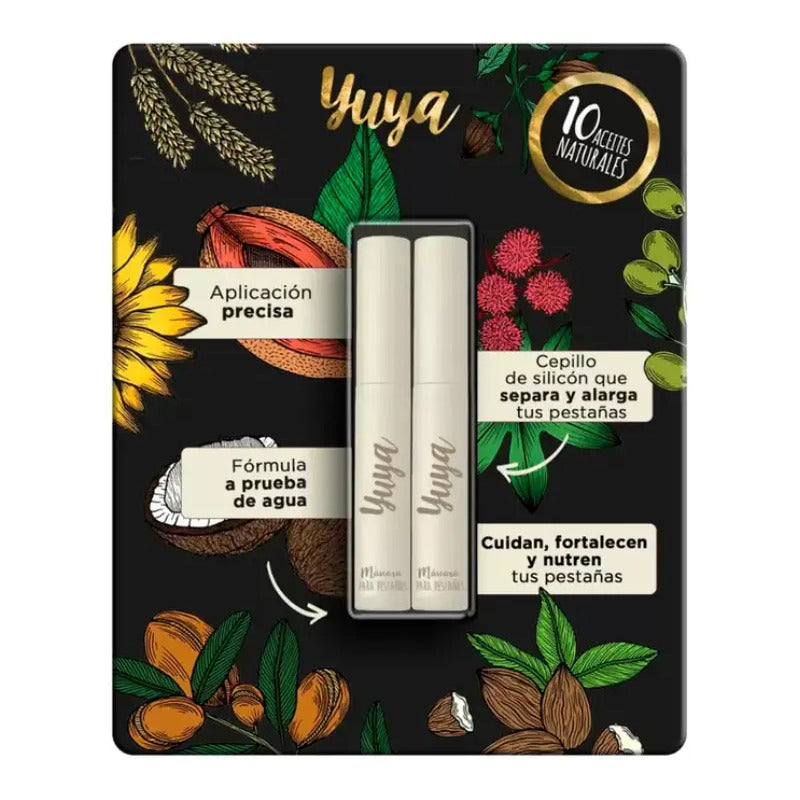 Pack 2 Máscaras De Pestañas Yuya Rimel 10 Aceites Color Negro