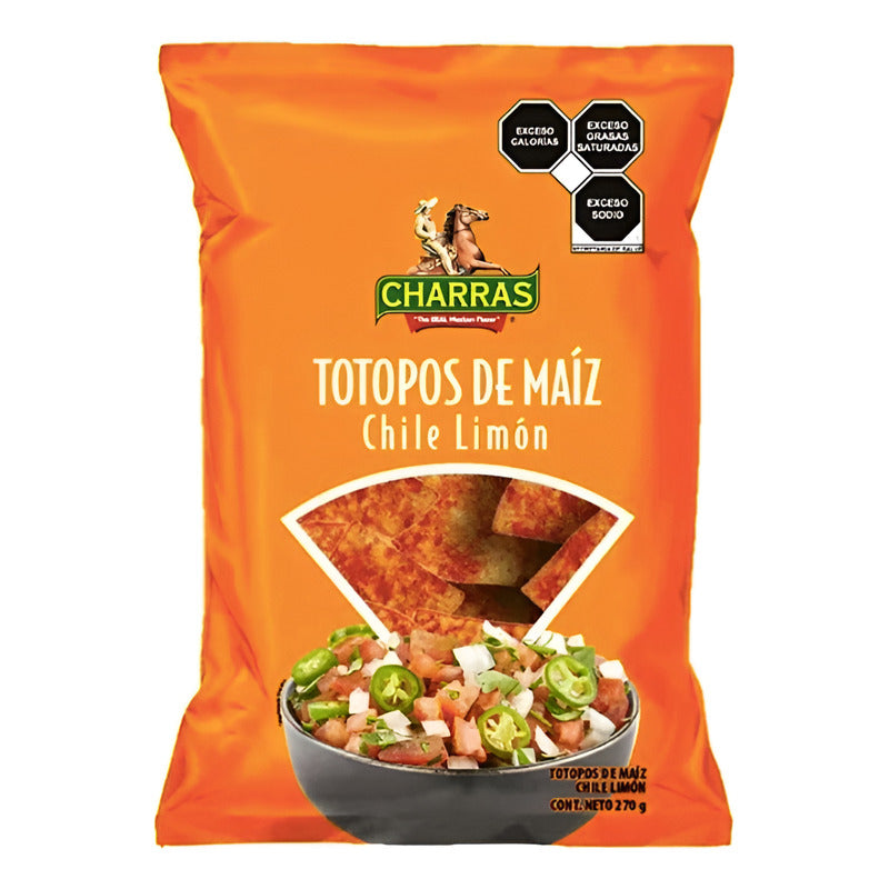 Totopos De Maiz Con Chile Y Limon Charras 4 Piezas De 270gr