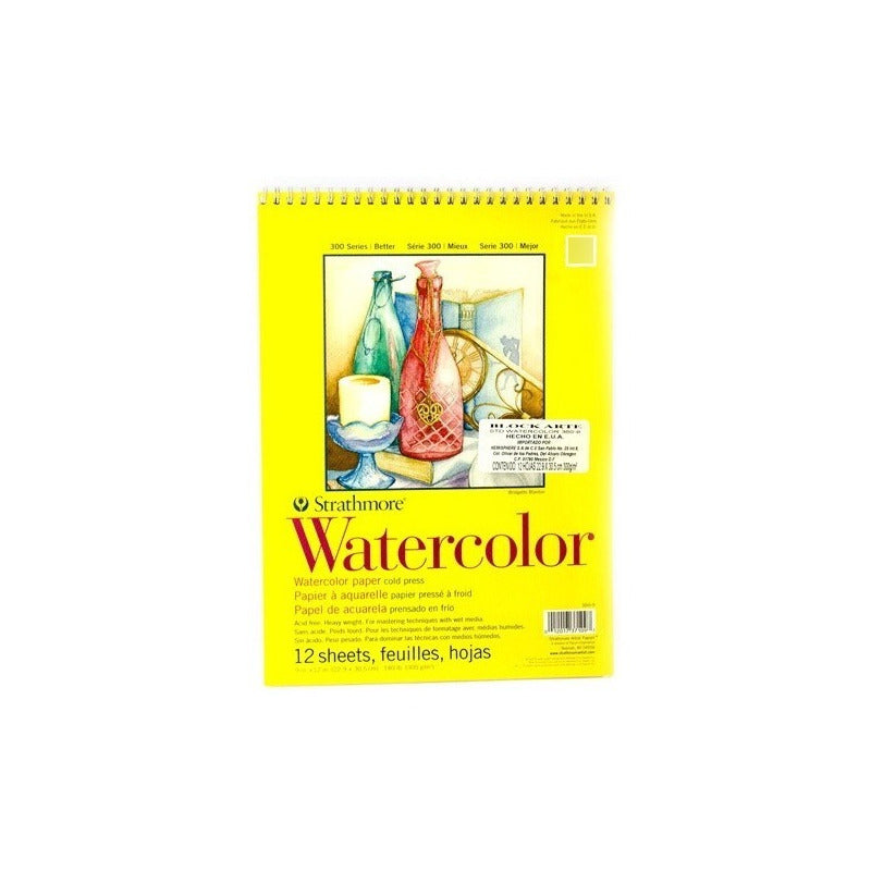Block Watercolor Strathmore 23 X 30 Cm De 12 Hojas