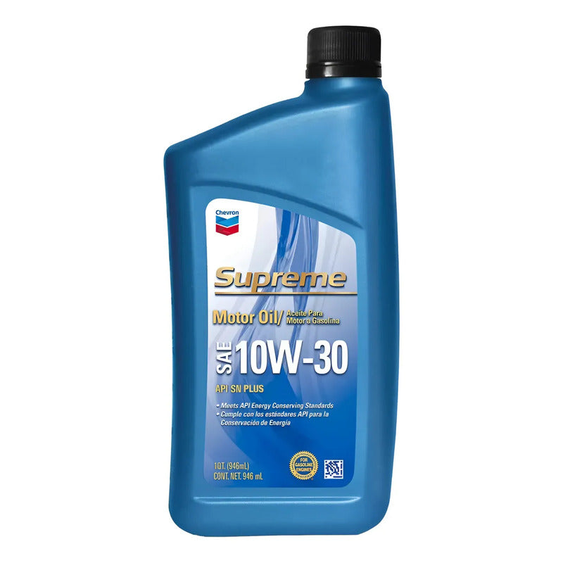 Aceite Supreme Para Motor A Gasolina Chevron 10w30 12pzs