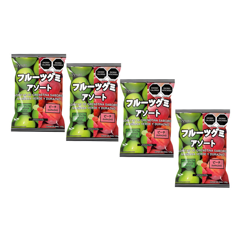 Gomitas Morimoto Sabor Manzana - Durazno 120 G (4 Piezas)