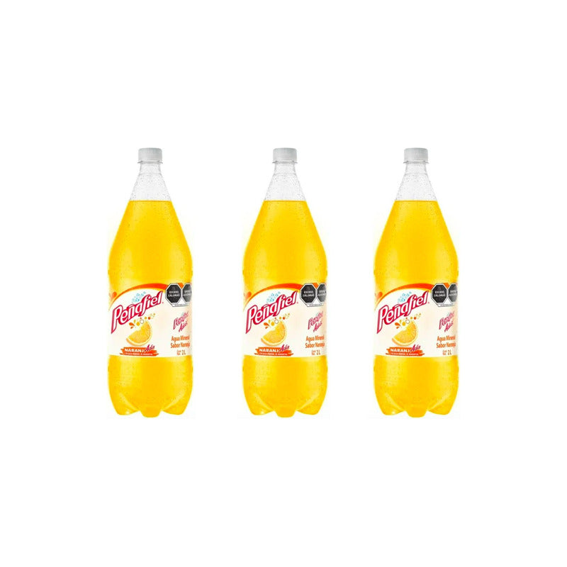 Agua Mineral Peñafiel Adas Sabor Naranjada 2 Pzas D 2 Litros