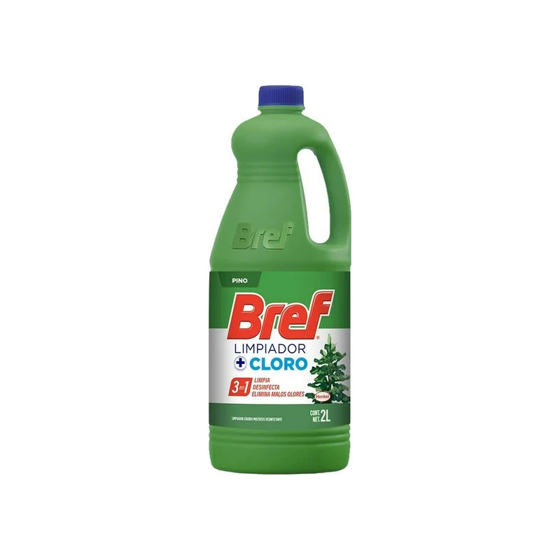 Limpiador Bref + Cloro Acción Pino 2l (3pzas)