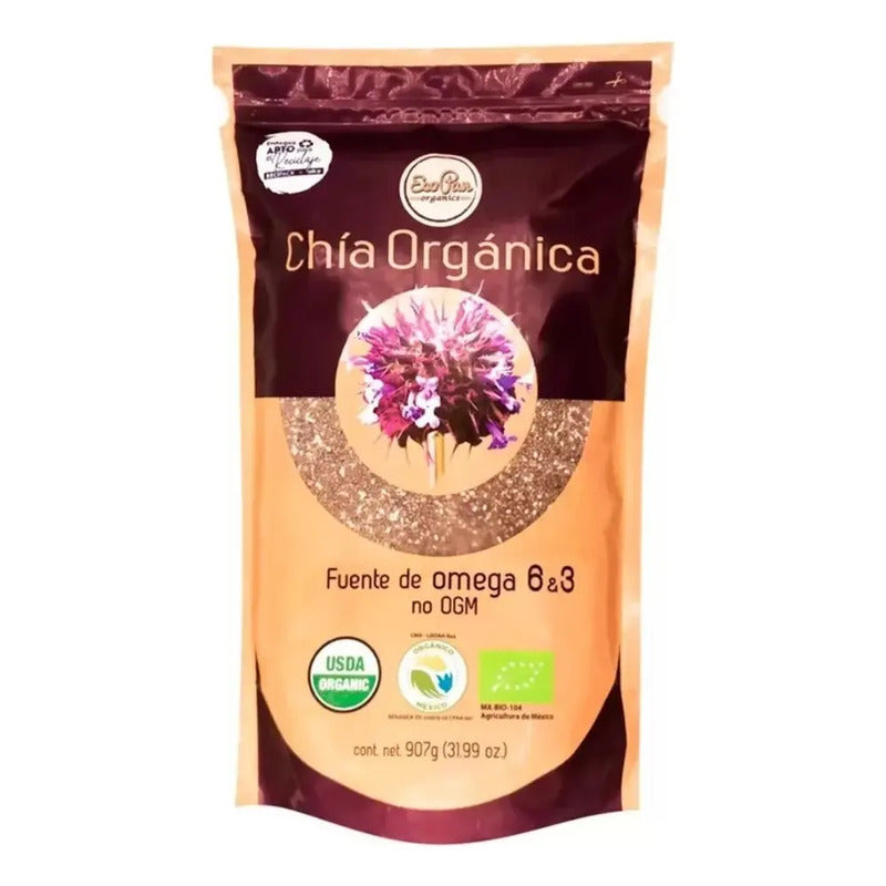 Chía Orgánica Ecopan 907g Omega 6 & 3 No Ogm Alto Proteina