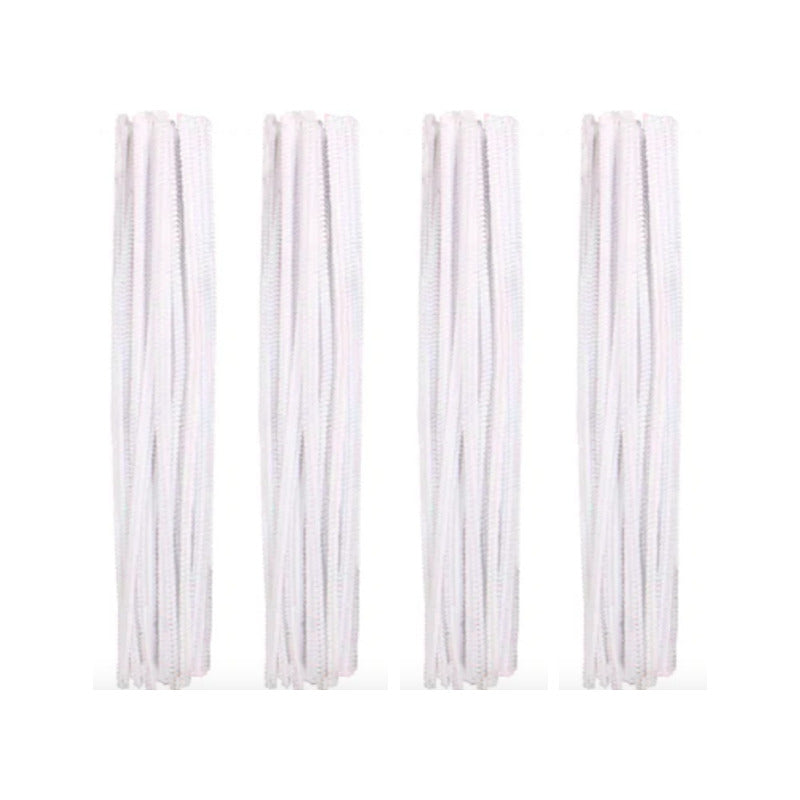 Limpia Pipas Chenille Terciopelo Color Blanco De 30cm 200pz