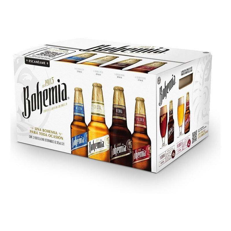 Cerveza Bohemia Variety Cristal 24 Botellas De 355ml