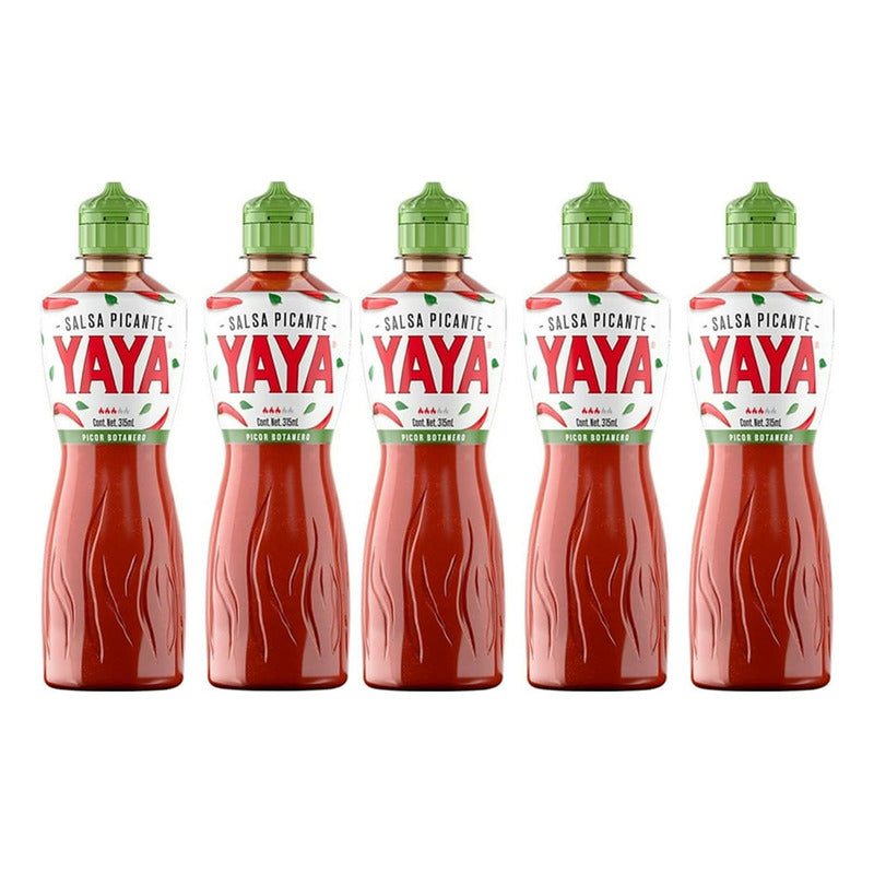 Salsa Picante Yaya Picor Botanero 315 Ml 5 Pz