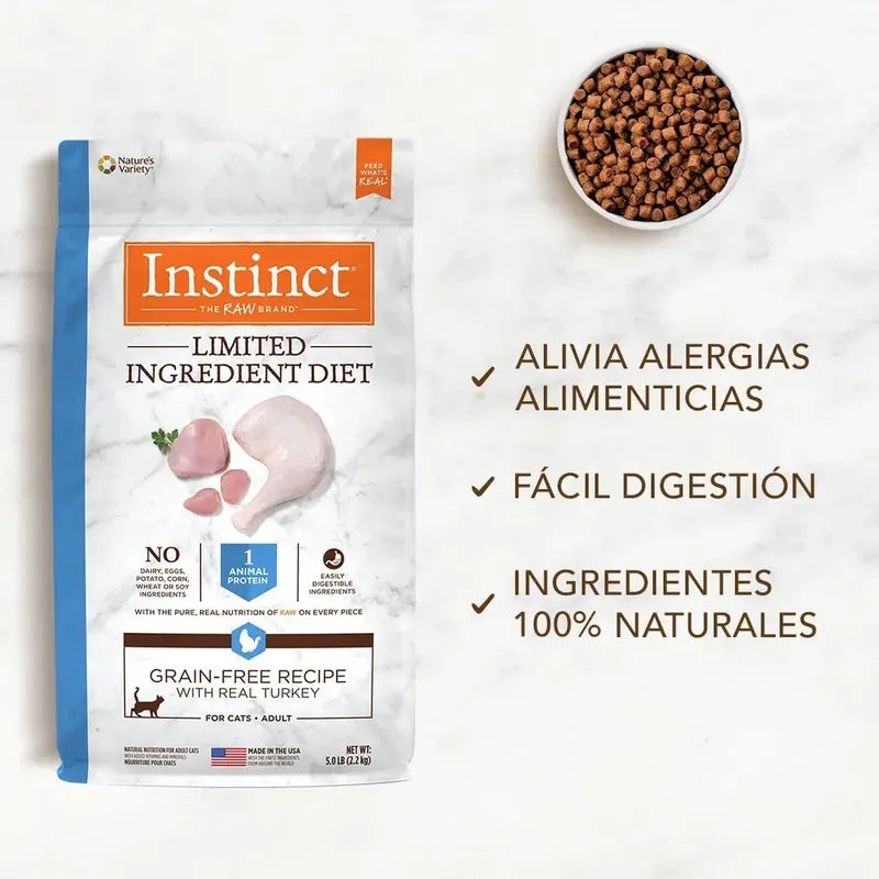 Croquetas Instinct Lid Pavo 5 Kg Para Gatos